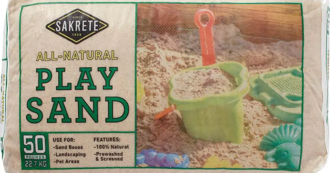 Image of a bag of Sakrete Play Sand
